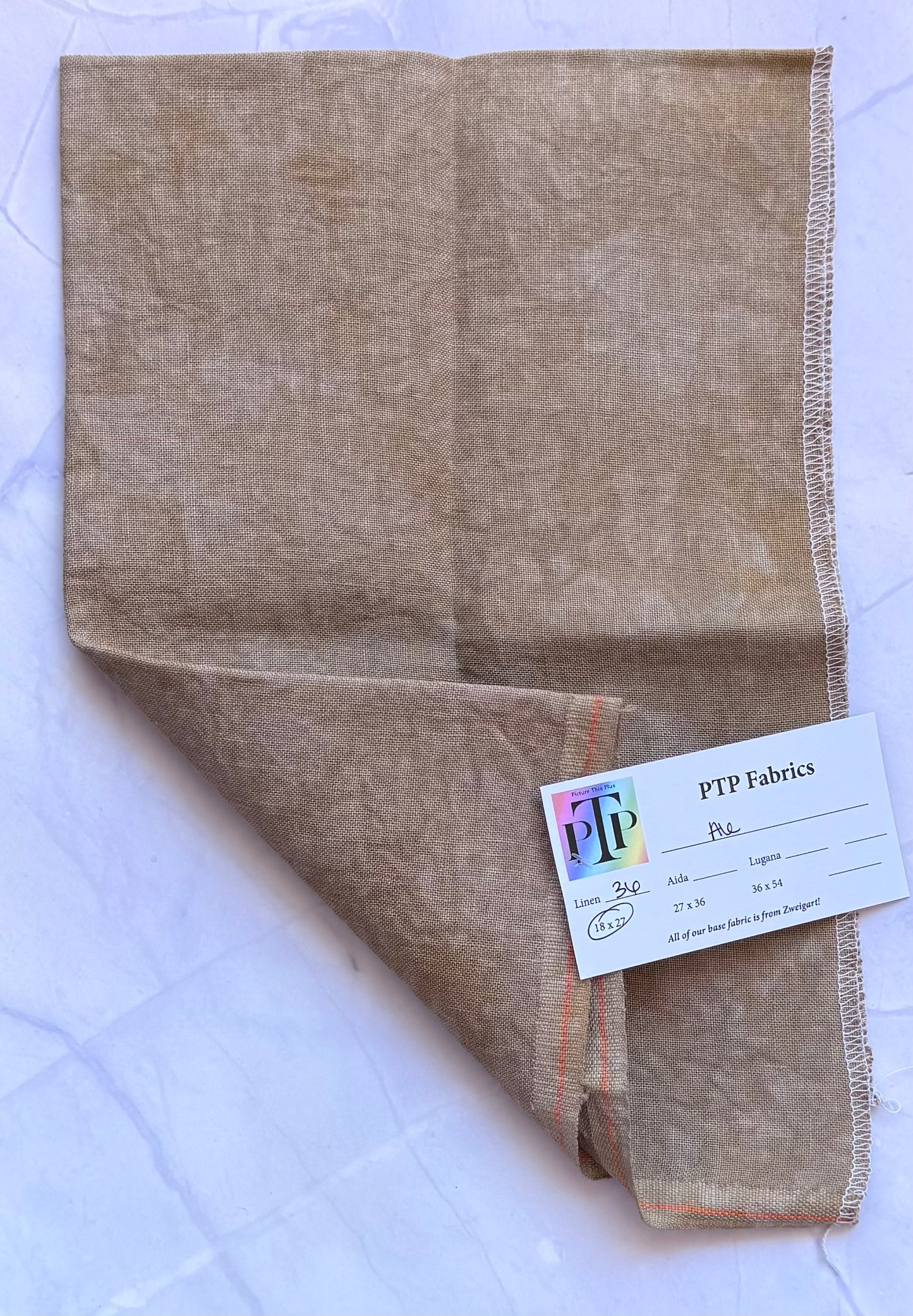 PTP Fabrics – Ale 36 Count 1/4 Yard Hand-Dyed Zweigart Linen