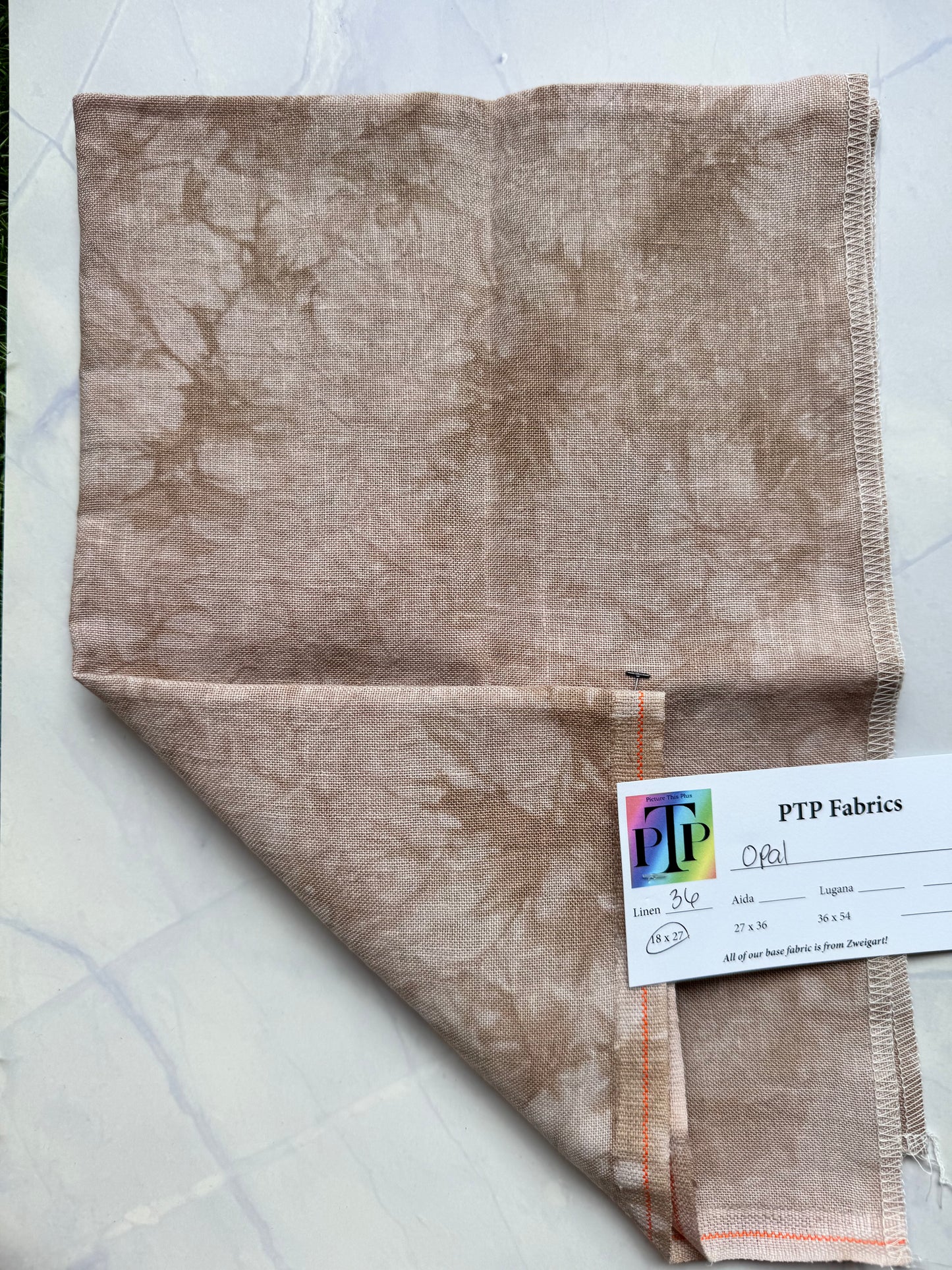 PTP Fabrics – Opal 36 Count 1/4 Yard Hand-Dyed Zweigart Linen