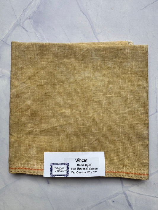 Fiber on a Whim – Wheat 40 Count 1/4 Yard Hand-Dyed Newcastle Linen