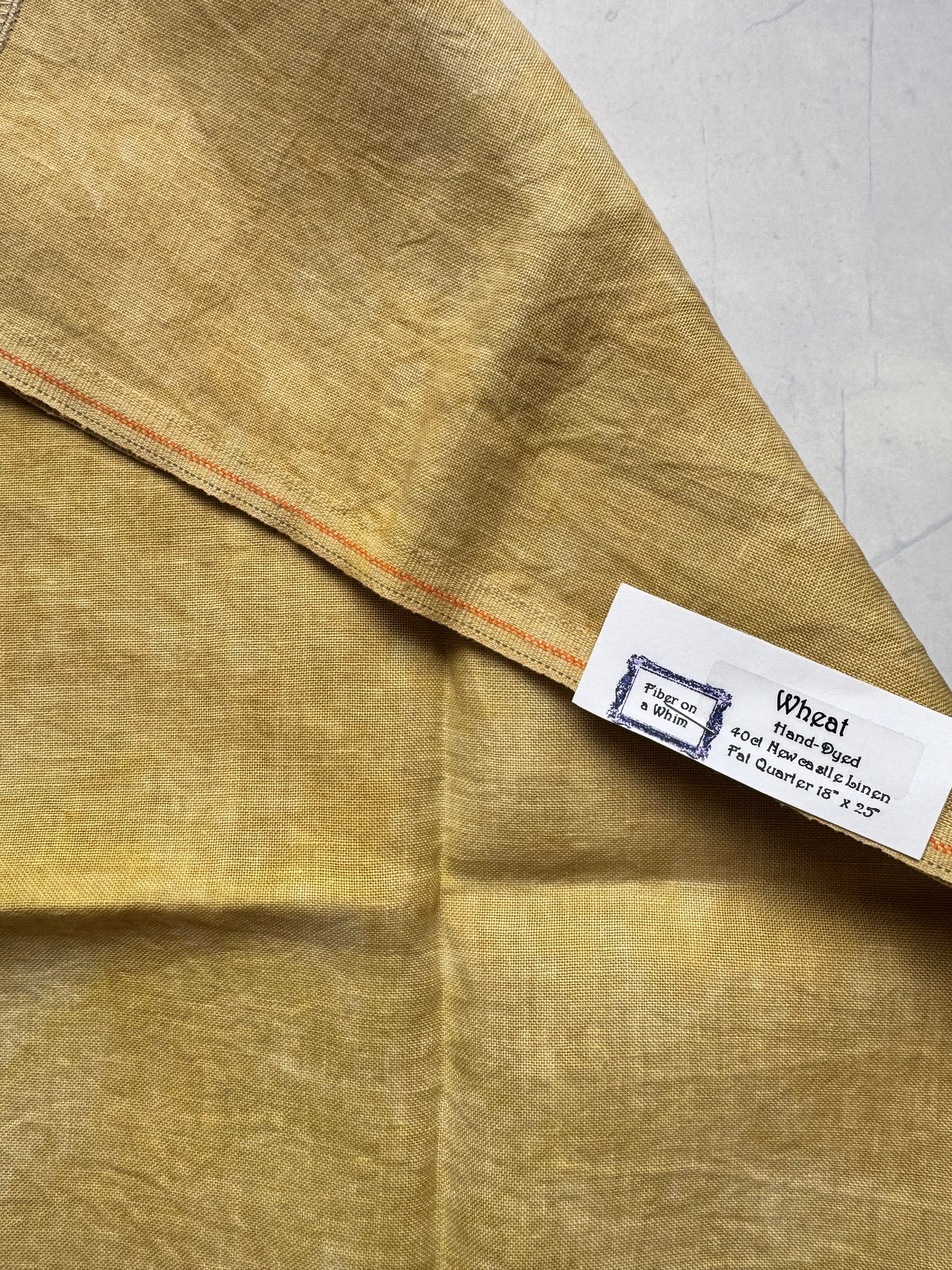 Fiber on a Whim – Wheat 40 Count 1/4 Yard Hand-Dyed Newcastle Linen