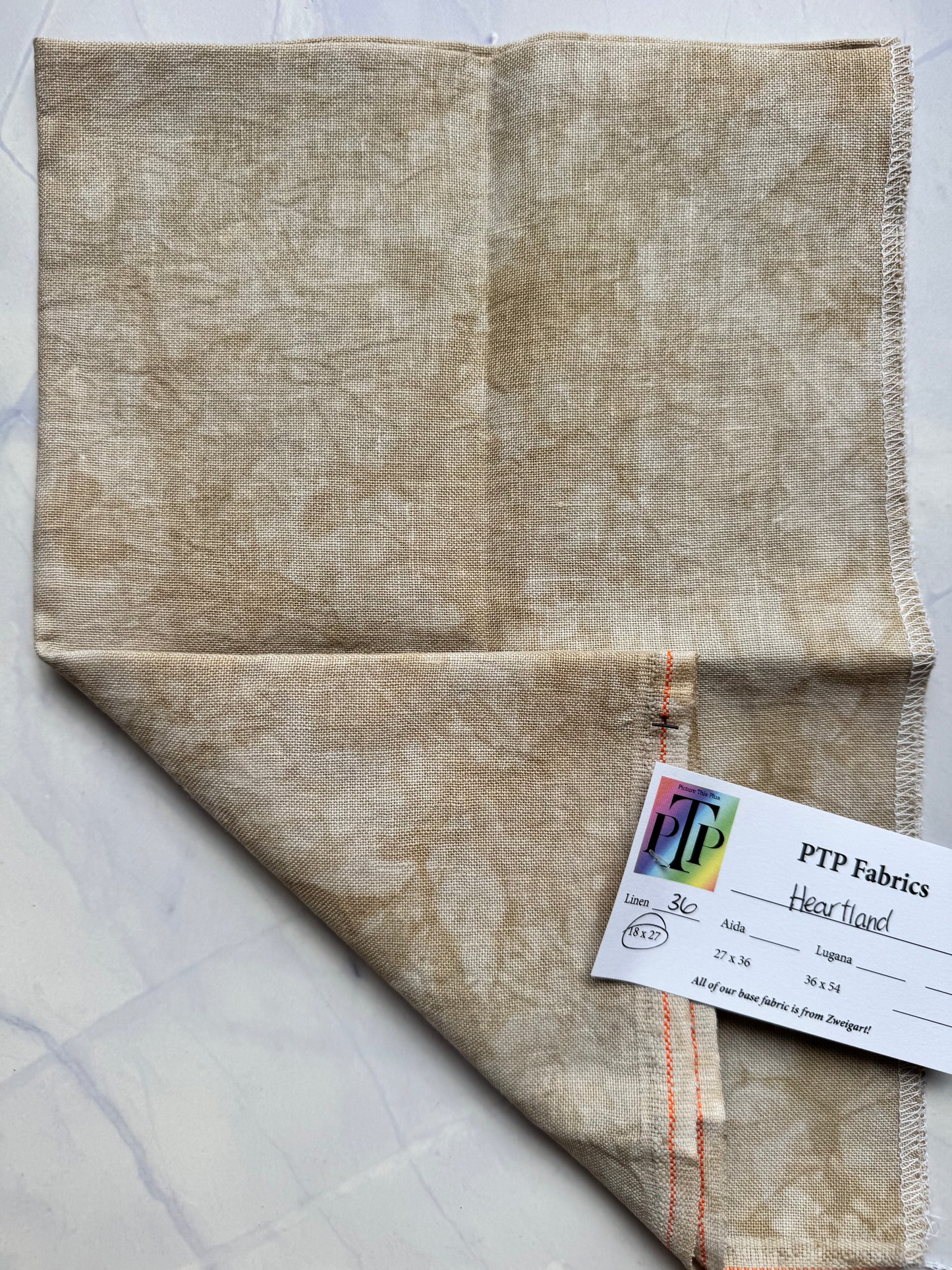 PTP Fabrics – Heartland 36 Count 1/4 Yard Hand-Dyed Zweigart Linen