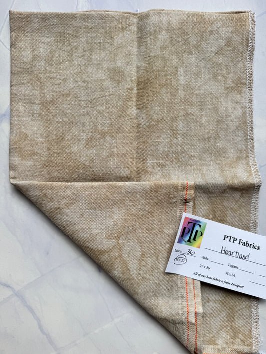 PTP Fabrics – Heartland 36 Count 1/4 Yard Hand-Dyed Zweigart Linen