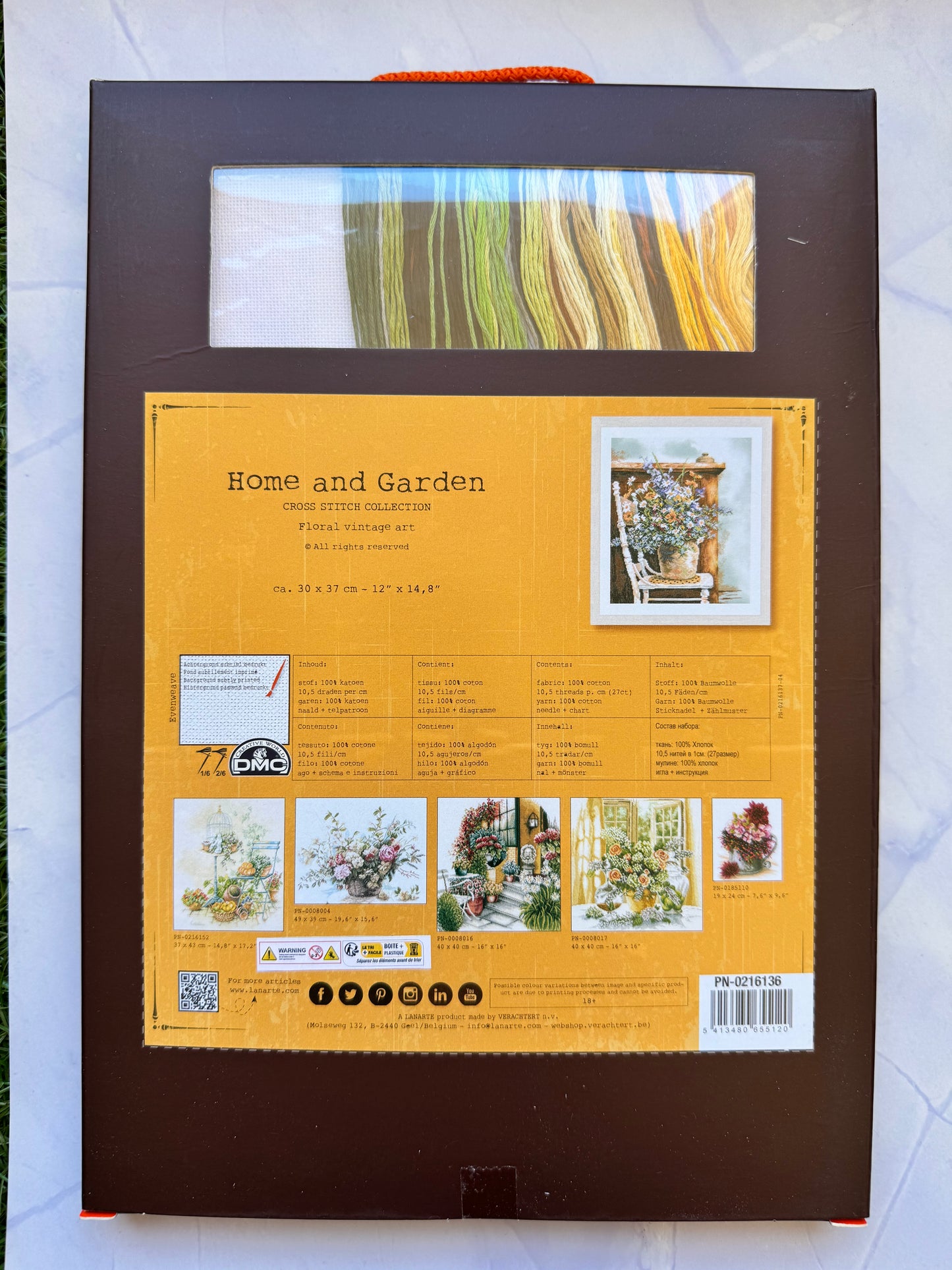 Floral vintage art by Lanarte Home and Garden Collection Counted Cross Stitch kit