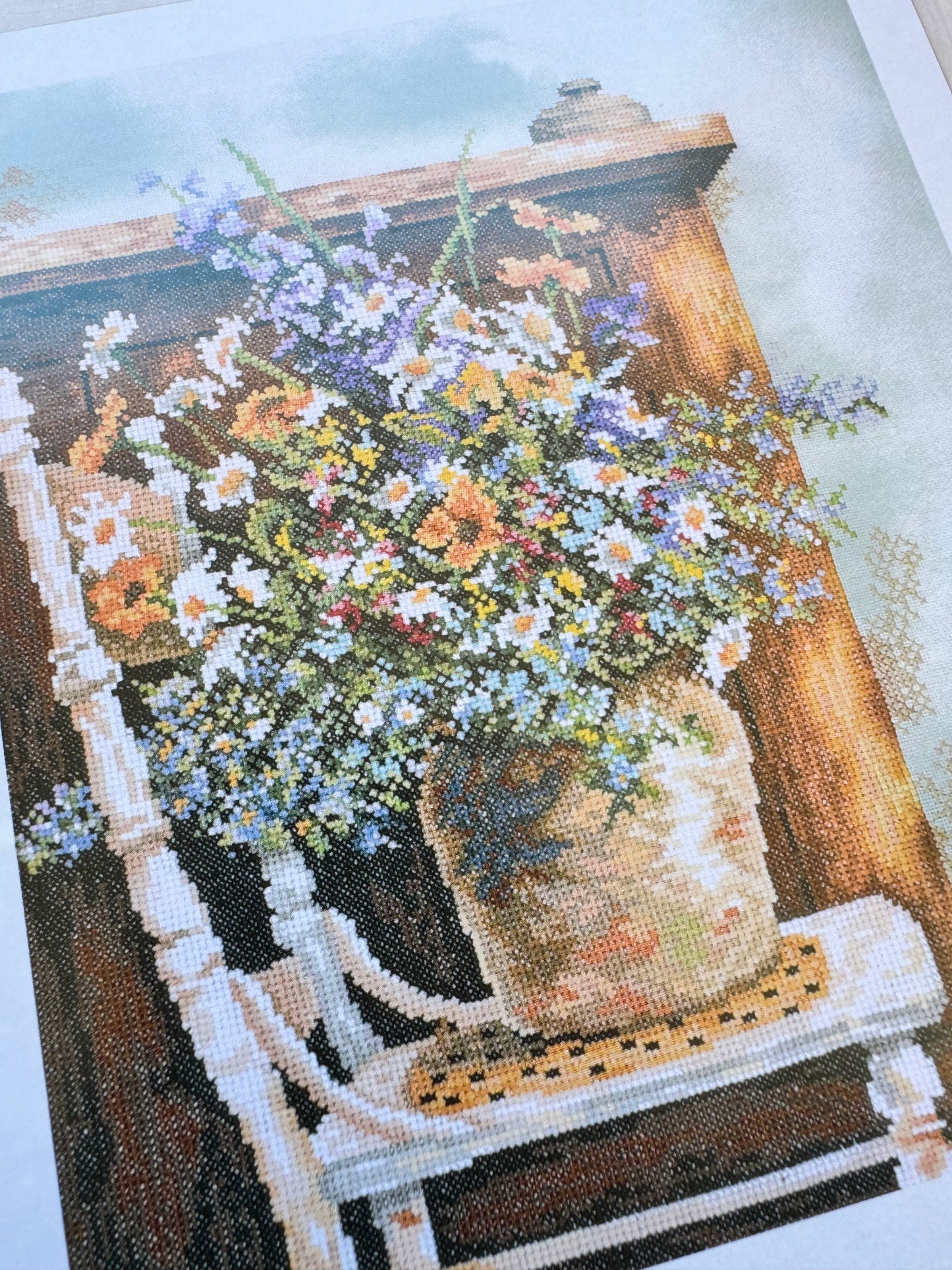 Floral vintage art by Lanarte Home and Garden Collection Counted Cross Stitch kit
