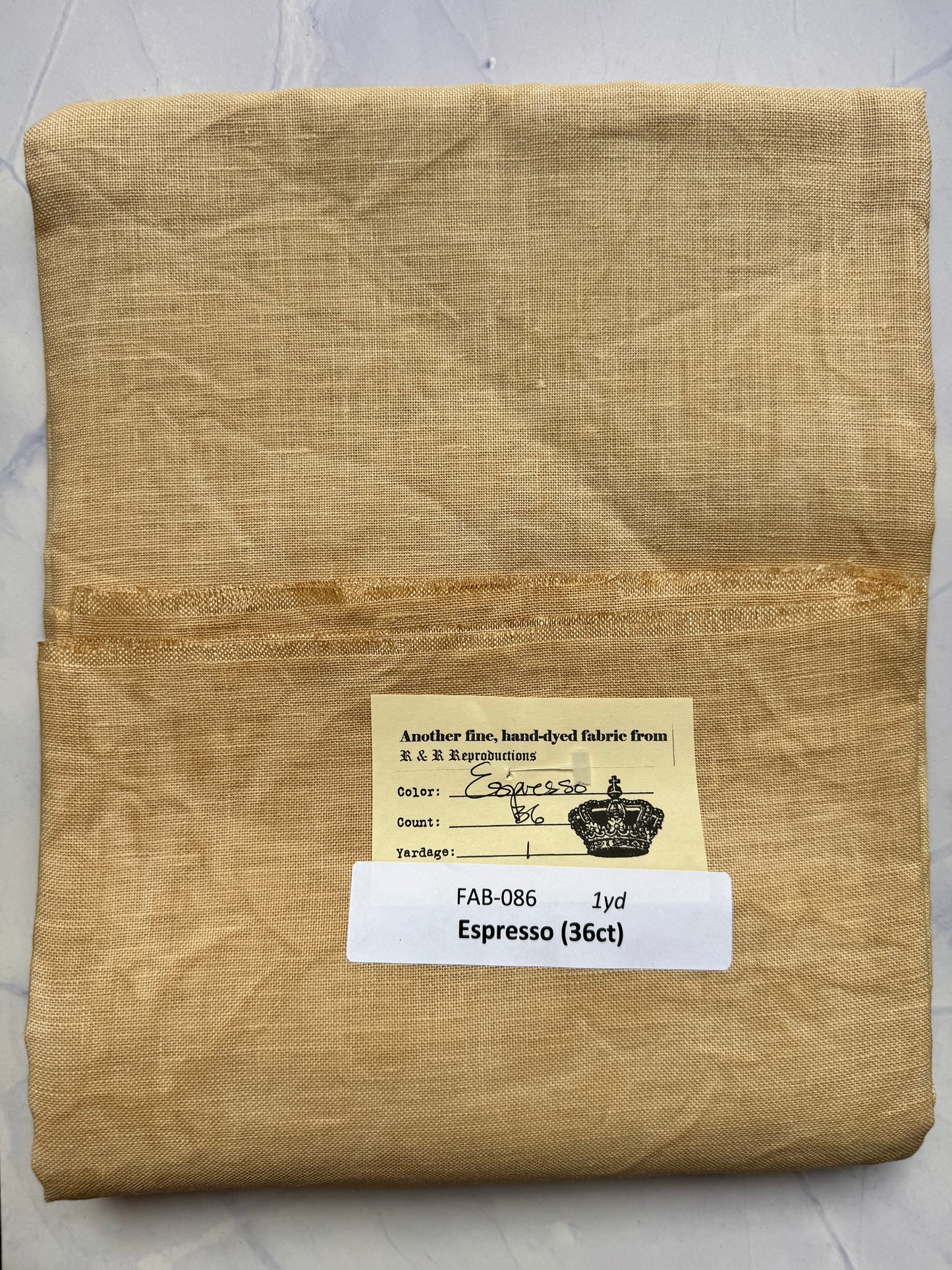 R&R Reproductions – Espresso 36 Count Hand-Dyed Linen