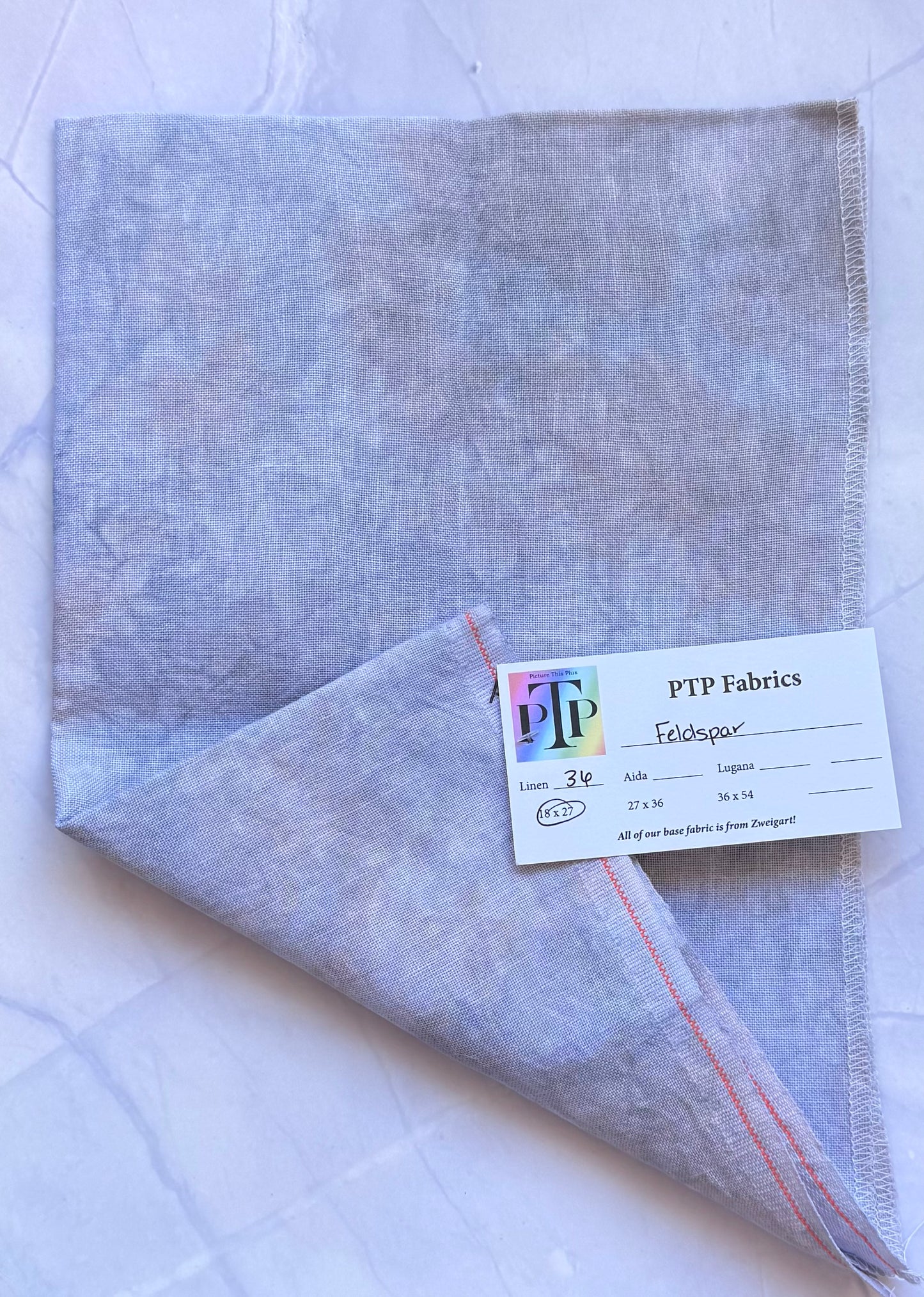 PTP Fabrics - Feldspar  36 Count 1/4 yard Hand-Dyed Zweigart Linen