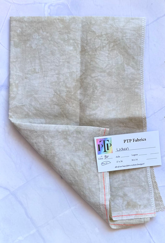 PTP Fabrics – Lichen 36 1/4 Yard Count Hand-Dyed Zweigart Linen