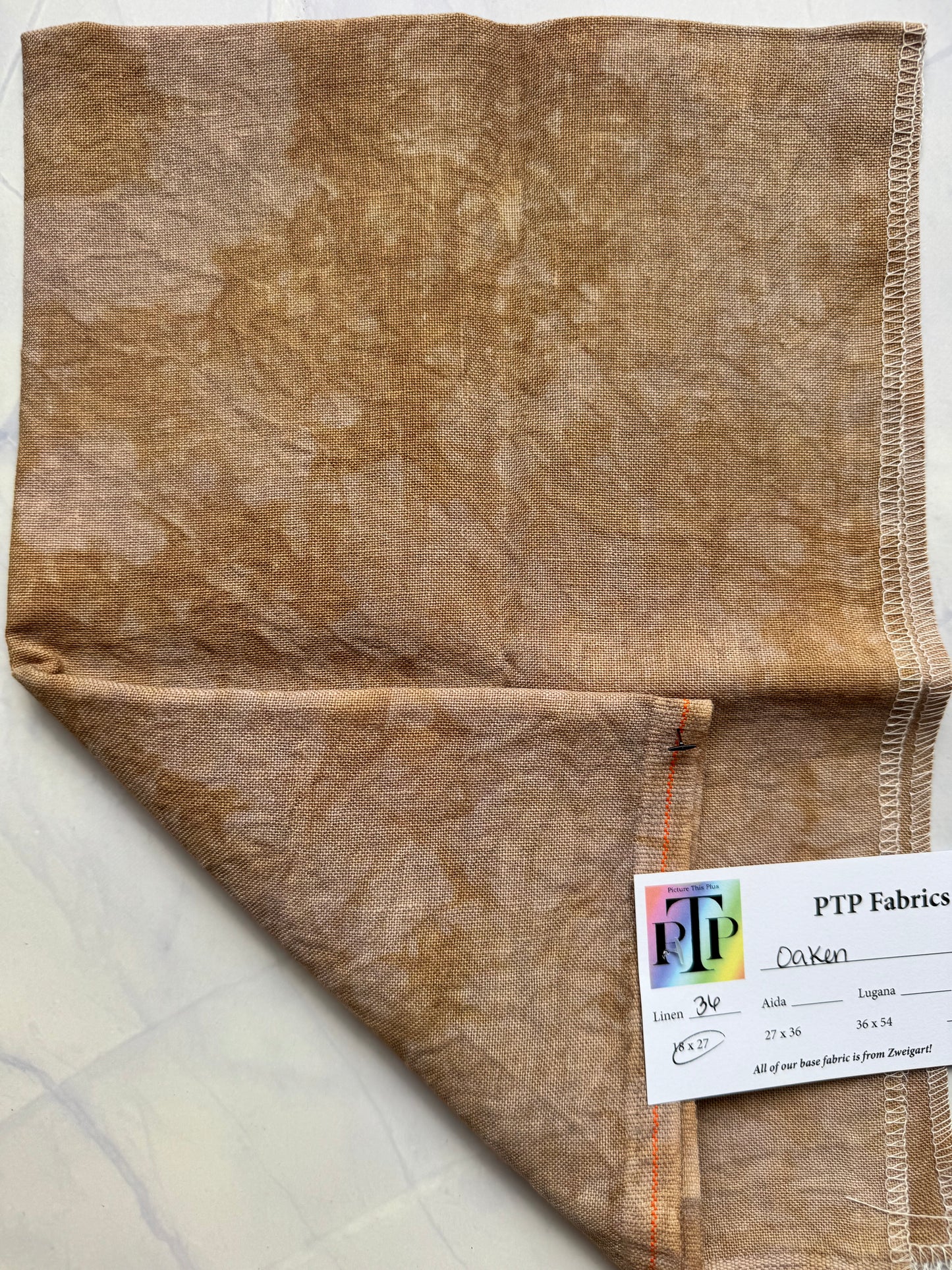 PTP Fabrics – Oaken 36 Count 1/4 Yard Hand-Dyed Zweigart Linen