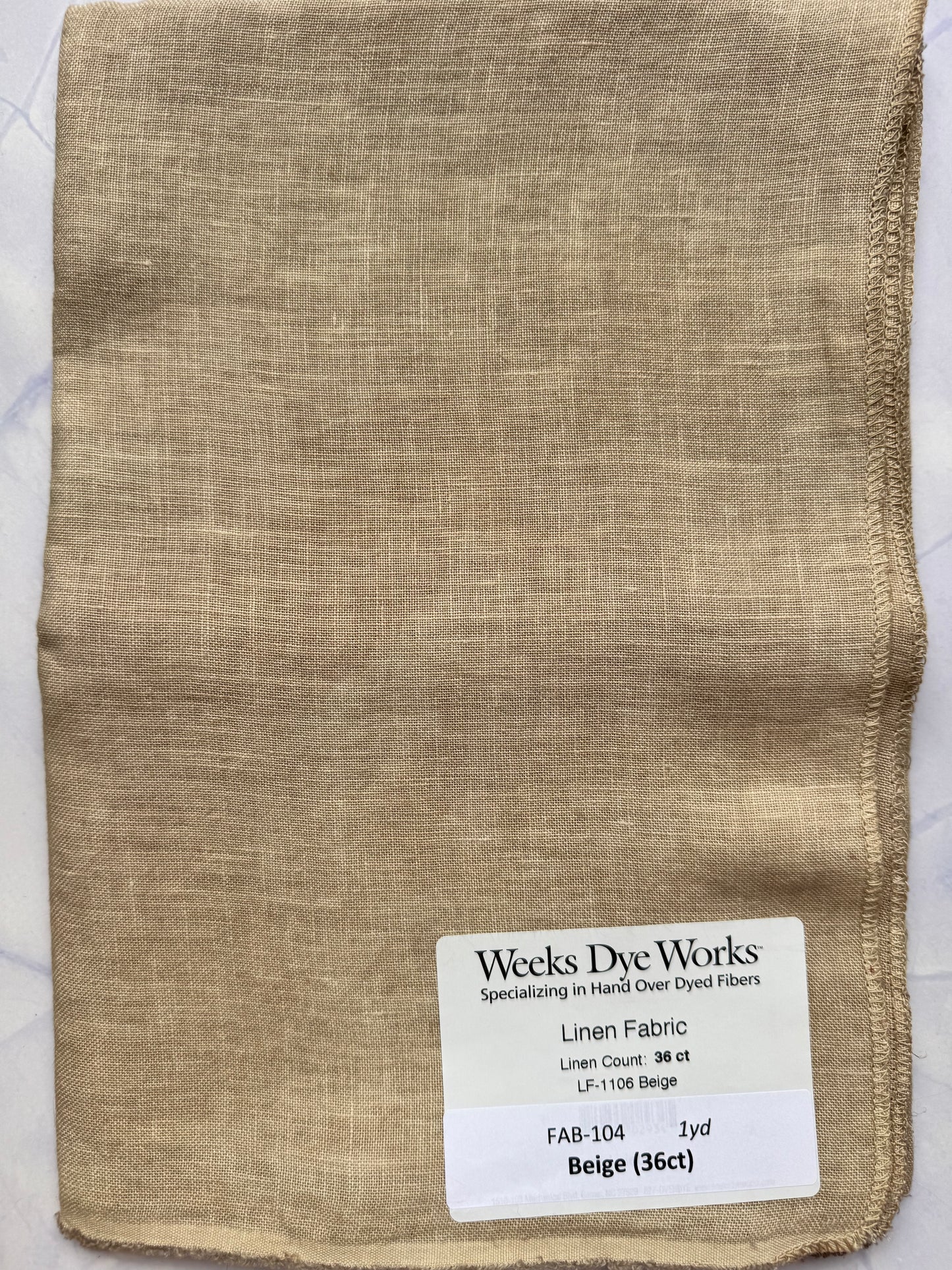Weeks Dye Works – Beige 36 Count Hand-Dyed Linen