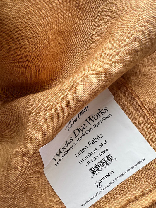 Weeks Dye Works – Straw 36 Count 1/2 Yard Hand-Dyed Linen